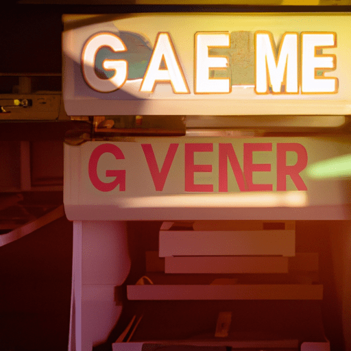 A Photo Of An Abandoned Arcade, With Dust-Covered Machines And A Flickering 'Game Over' Sign.