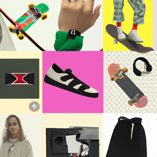 A Collage Of Mainstream Fashion Trends Inspired By 80S Skate Culture.