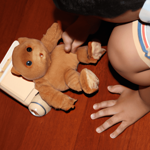A Child Joyfully Playing With A Teddy Ruxpin Doll